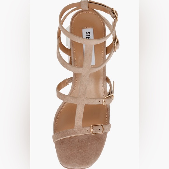 Steve Madden Tan Strappy Block Heels Suede women’s size 10 - Picture 4 of 14